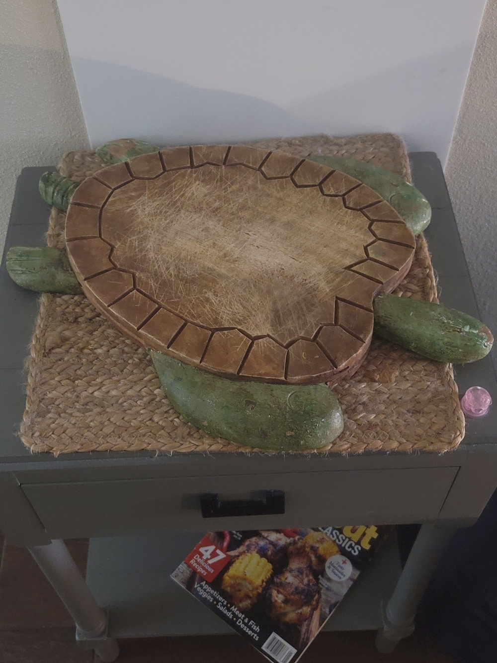 Pottery Barn Green and Brown Turtle Serving Platter